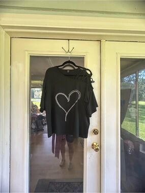 SHEIN Black Asymmetric Strappy Cold-Shoulder Top